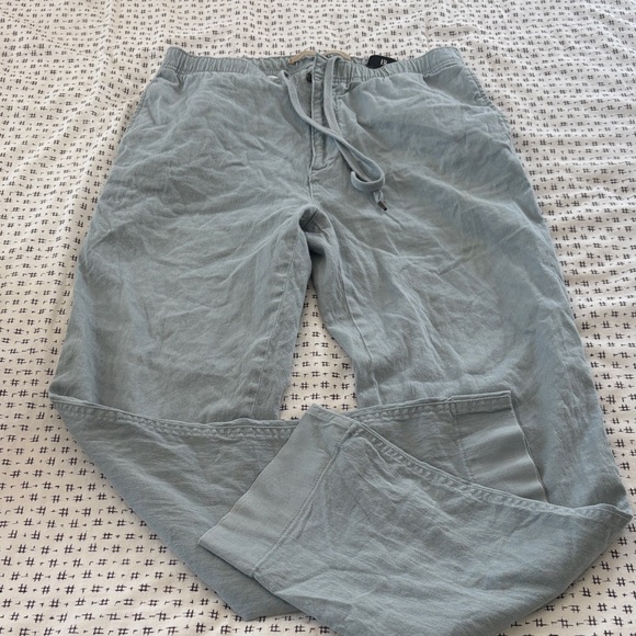 Banana Republic men’s linen blend pants,lite blue, elastic waist/zip,size 32/34 - Picture 1 of 7